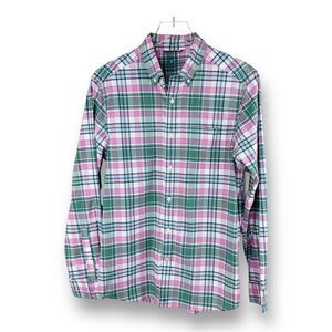 Vineyard Vines On-The-Go Cotton/Nylon Plaid Performance Button Down‎ Shirt Small